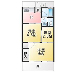 高丸コーポ 3Kの間取図画像