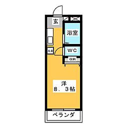 メゾン・アネシス ワンルームの間取図画像