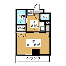 エクスパンション 1Kの間取図画像