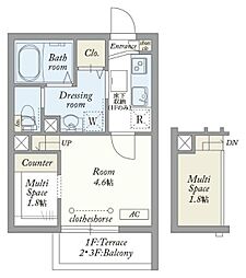 練馬区大泉学園町6丁目マンション 1Kの間取図画像