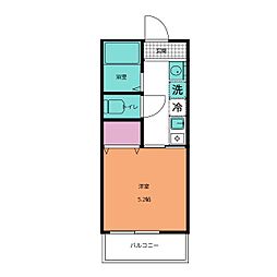 新座市野火止6丁目アパート 1Kの間取図画像