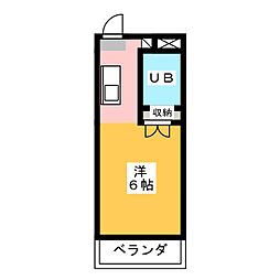 グリーンハイツ ワンルームの間取図画像