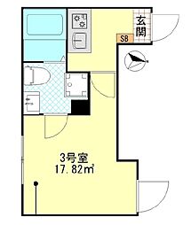 パーチェ堀切 1階1Kの間取り