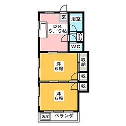 立石コーポ 2DKの間取図画像