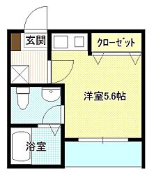SABUハウス ワンルームの間取図画像