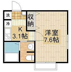 キャメル川越旭町II 1階1Kの間取り
