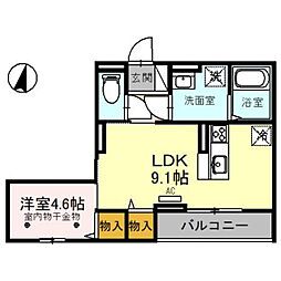 グレイス 2階1LDKの間取り