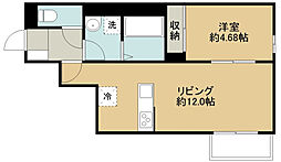 HIKARI 1LDKの間取図画像