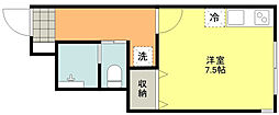 川越市大字藤間アパート ワンルームの間取図画像