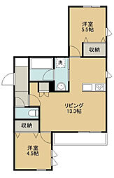 シャルール仙波 2LDKの間取図画像