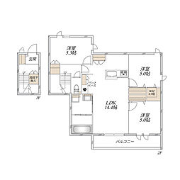 Tilios 3LDKの間取図画像