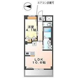 カルティベイト 1LDKの間取図画像
