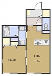 コンチェルトハイム 1LDKの間取図画像