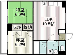 サンパレスマンション 2LDKの間取図画像