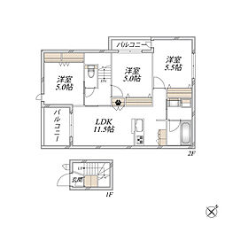 Sanctuary Garden 3LDKの間取図画像