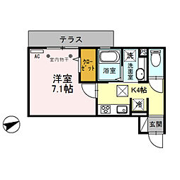 ソフィア 1LDKの間取図画像