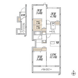 (仮称)川越市的場メゾン 3LDKの間取図画像