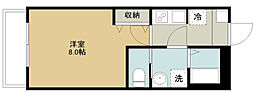 フラッツSENBA2 1Kの間取図画像