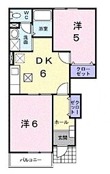 ストリーム 2DKの間取図画像