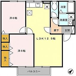 シャンエピナールA 2LDKの間取図画像