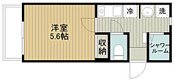 HARUME TERRACE 1Kの間取図画像