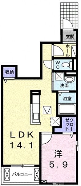 ヴィラ　ポエム ｜埼玉県富士見市上沢２丁目(賃貸アパート1LDK・1階・48.50㎡)の写真 その2