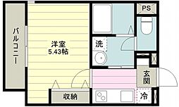 スフィーダみずほ台I 1階1Kの間取り