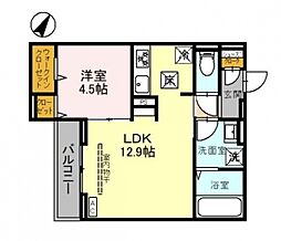 D-Sereno上福岡 1階1LDKの間取り