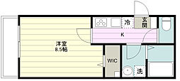 LIVIA上福岡 3階1Kの間取り