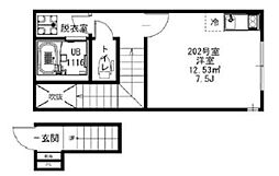 エスカレラ上福岡 2階ワンルームの間取り