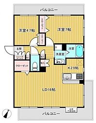 チサンマンション鶴瀬 2LDKの間取図画像