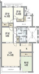 ハイツ大井町B棟 4LDKの間取図画像