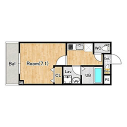 川越市岸町1丁目アパート 1Kの間取図画像