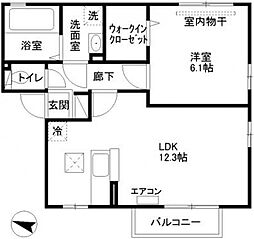 エスペランス2 1LDKの間取図画像
