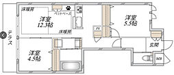 La Seine 2LDKの間取図画像