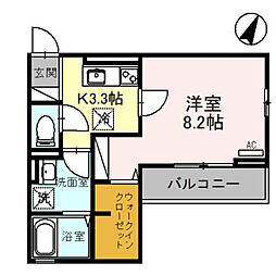 プリマベーラ 1Kの間取図画像