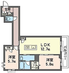 BEREOふじみ野A 2LDKの間取図画像