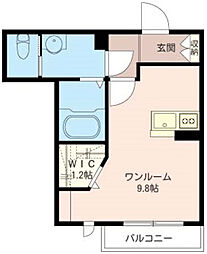 レフィシア ワンルームの間取図画像