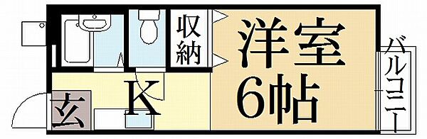 サンハイツアベ ｜京都府京都市左京区北白川東伊織町(賃貸アパート1K・1階・20.46㎡)の写真 その2