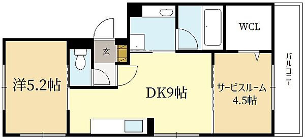 セジュール西賀茂 ｜京都府京都市北区大宮中総門口町(賃貸アパート1LDK・2階・44.63㎡)の写真 その2