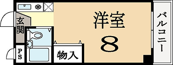 京都府城陽市平川車塚(賃貸マンション1K・2階・18.00㎡)の写真 その2