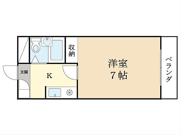 京都府京田辺市興戸久保(賃貸マンション1K・3階・18.00㎡)の写真 その2