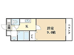 ジュネス・ド・ブランシェ 1Kの間取図画像