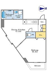 フロレスタ戸越 1DKの間取図画像