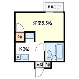 メゾン・ド・ミニヨン 1Kの間取図画像