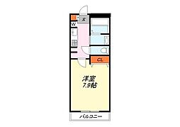 シャーメゾンアオキ33 1Kの間取図画像