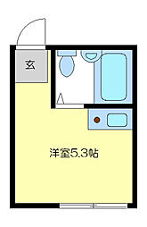 ドリームハウス横浜 ワンルームの間取図画像