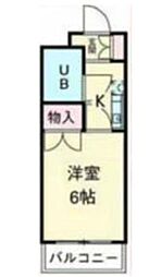 パールシティ川崎 1Kの間取図画像