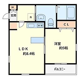 アパート 1LDKの間取図画像