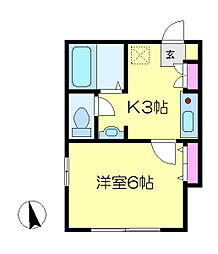 アロハマイ 1Kの間取図画像